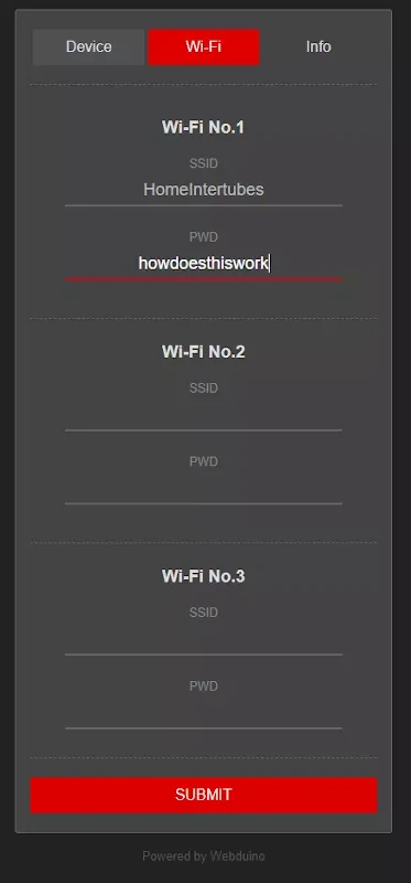 Webduino Smart Setup Screen