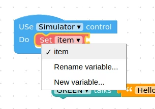 make new variable block Blockly for Webduino